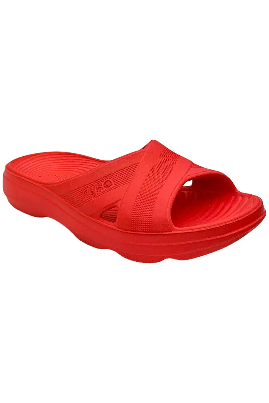 Ryka Women's Cross Band Recovery Slide Sandals Refresh Paradise Pink - Medium